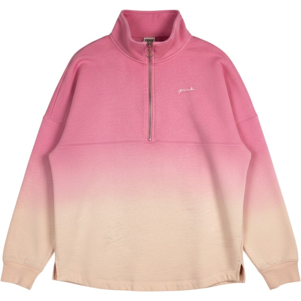 PINK‎ Victoria's Secret Ombre Quarter Zip Pullover Women Small Pink 492561-QF2